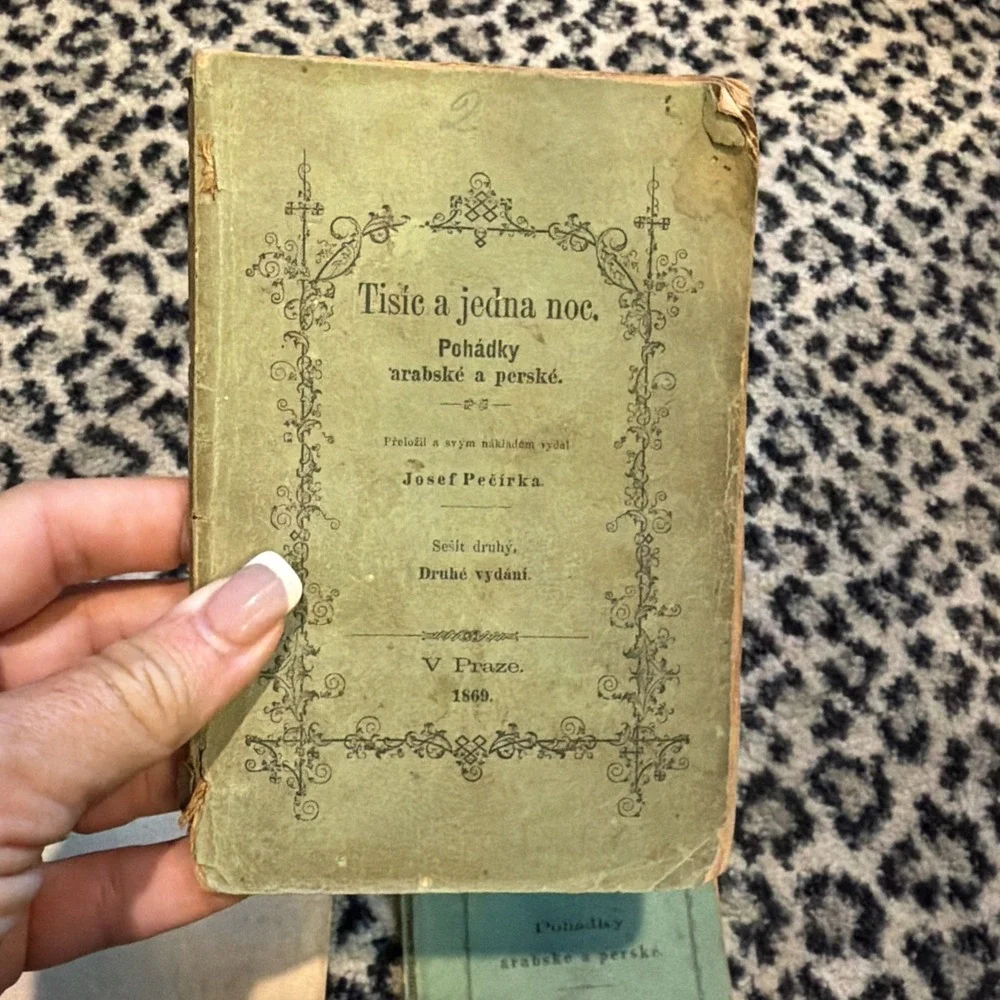 Lot 9‎ Antique Czech Arabian Nights Books 1859-1873 Josef Pecirka Prague Parts